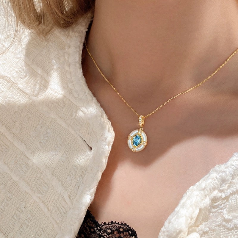 Zircon Fritillary Gold-Plated Necklace