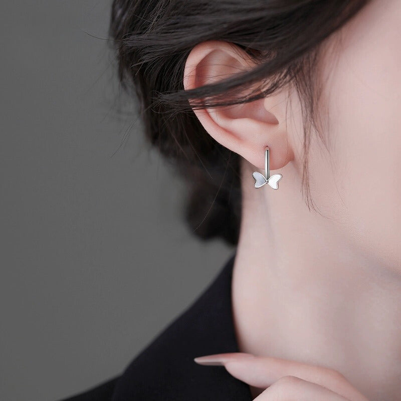 S999 Sterling Silver Butterfly Shell Earrings