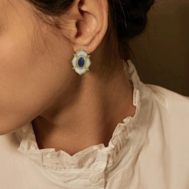 Lapis Lazuli Fritillaria Earrings