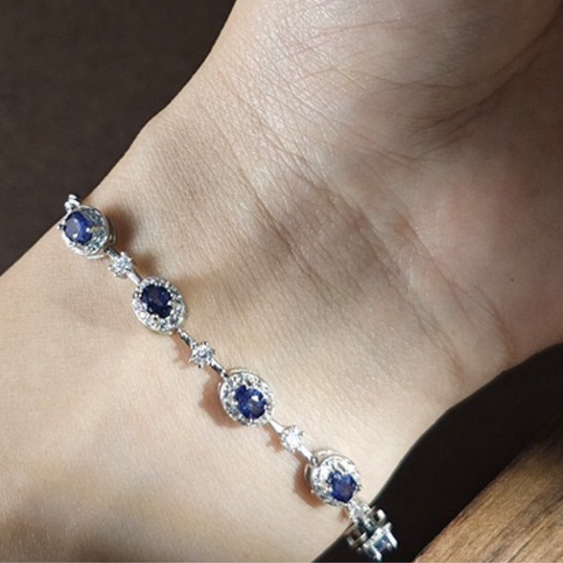 S925 Silver Sapphire Bracelet