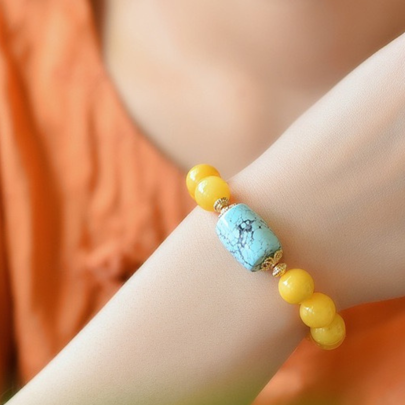 High Quality Beeswax Turquoise Bracelet