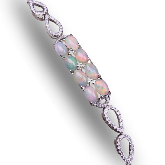 925 Sterling Silver Opal shining Bracelet