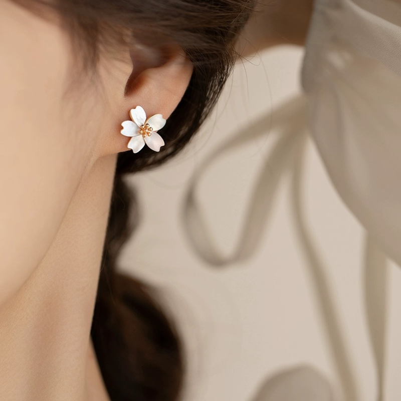 Copper Gold Plated Cherry Shell Earrings