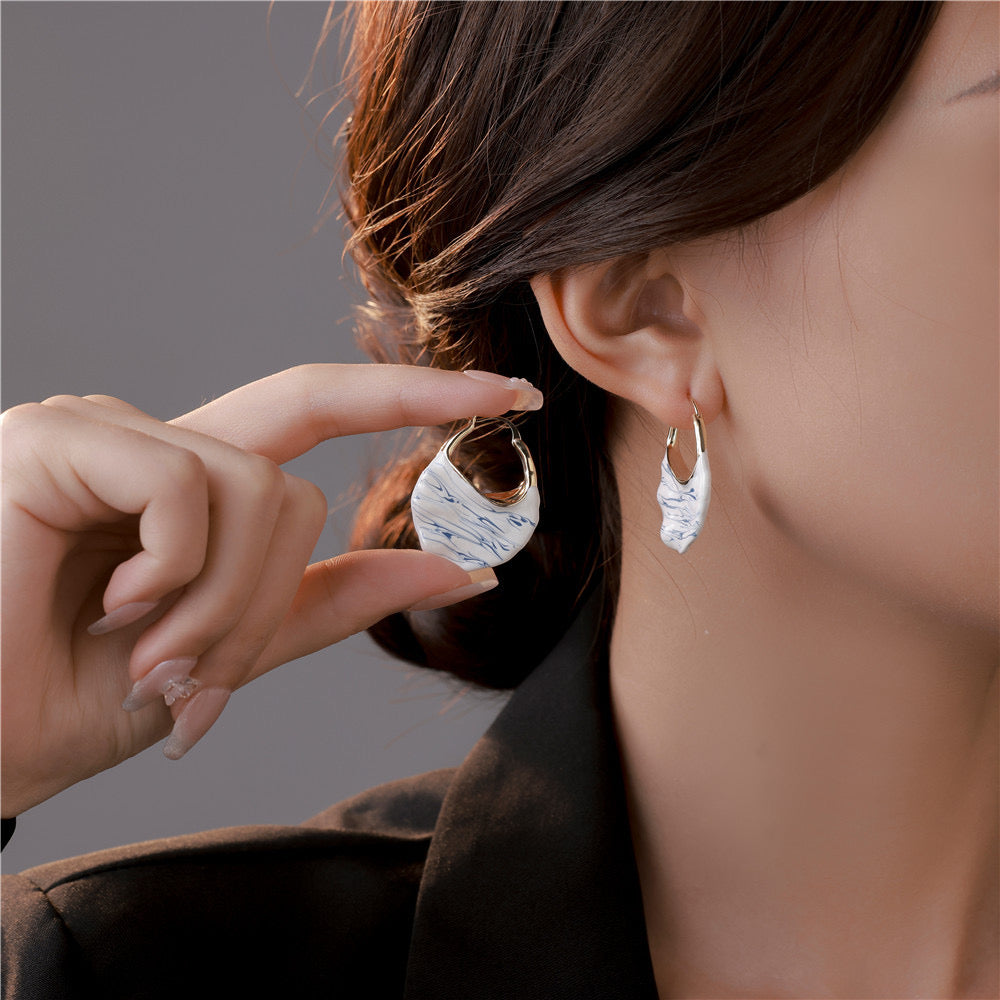 Copper Gold Plated Enamel Earrings