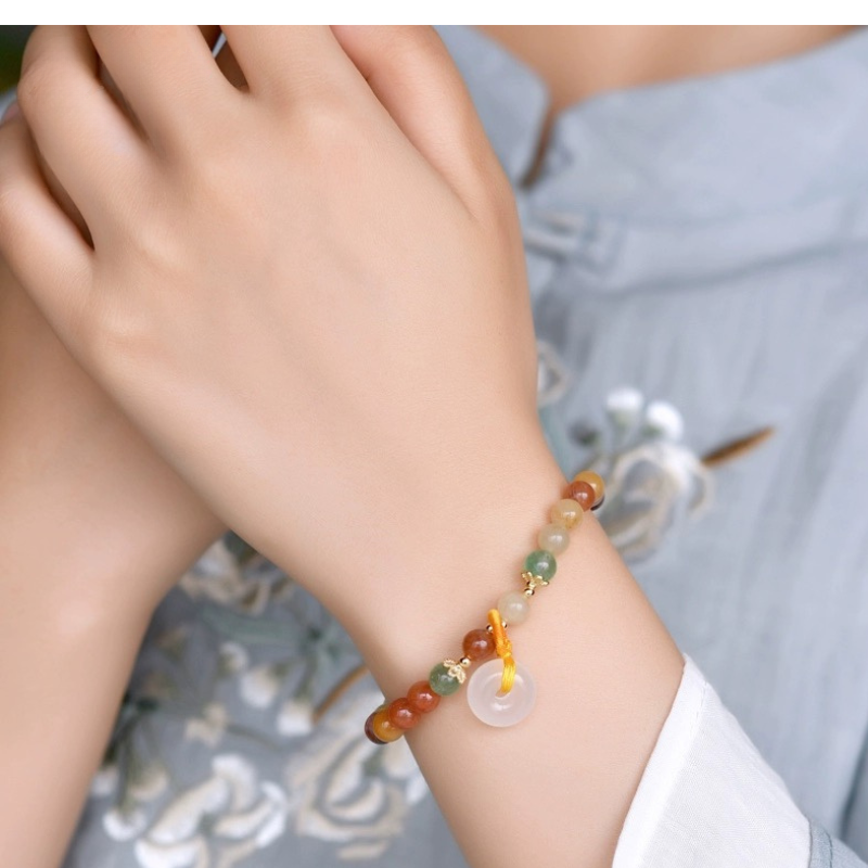 Jade Crystal Adjustable Bracelet For Blessing