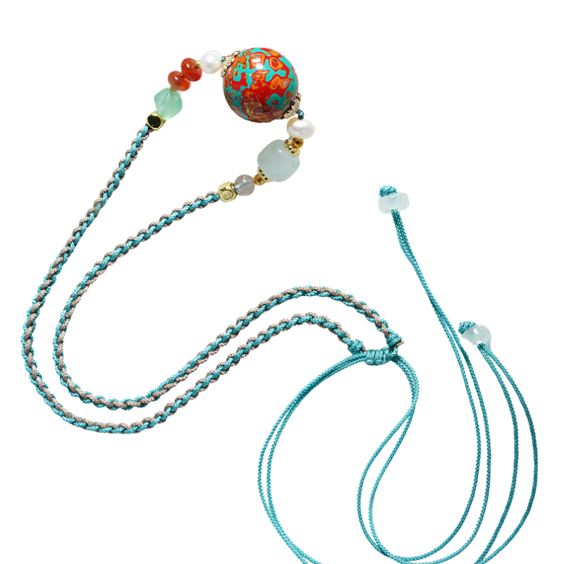 Rosewood Lacquer Bead Adjustable Necklace