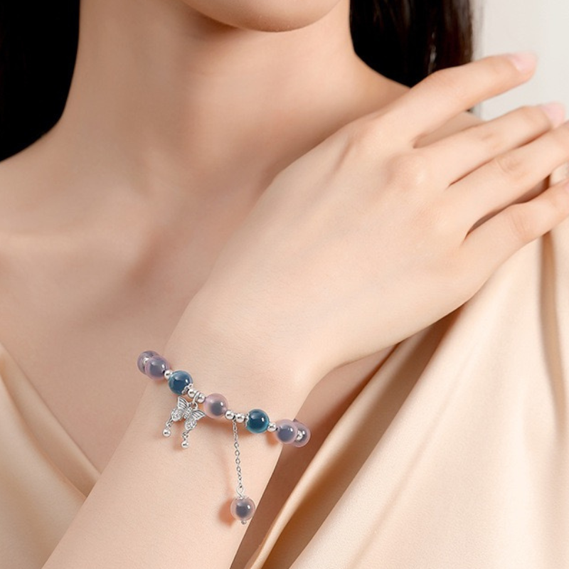 S925 Sterling Silver Agate Bracelet