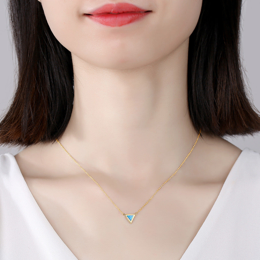 S925 Sterling Silver Opal Necklace