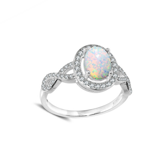 Opal Adjustable Ring 925 Sterling Silver