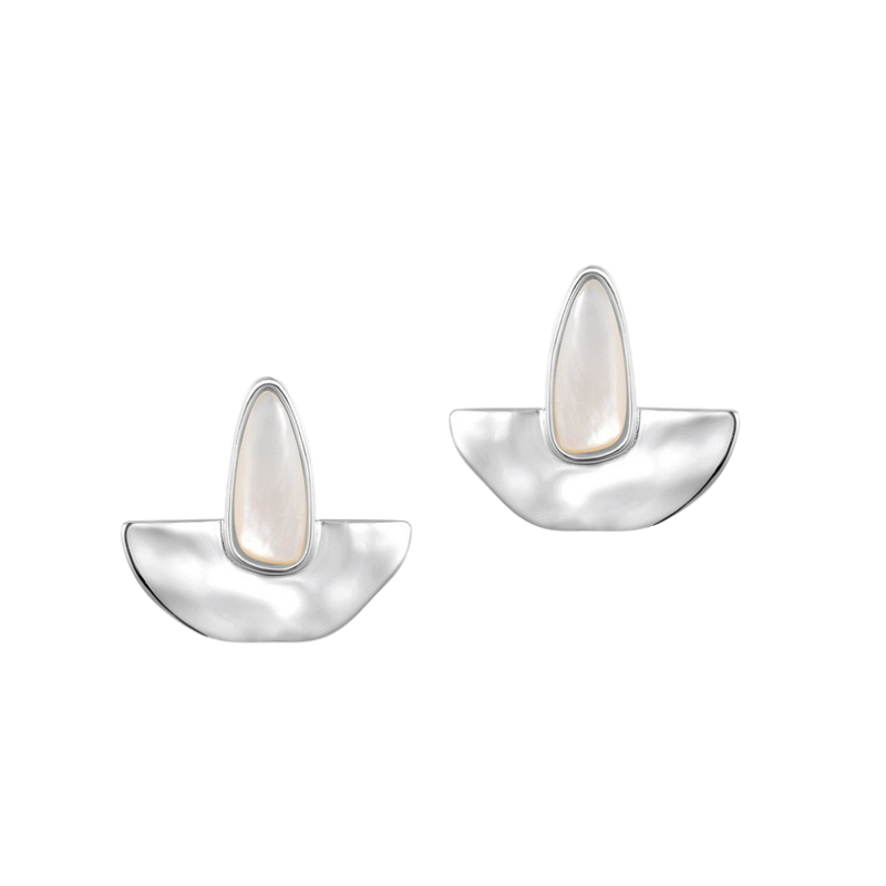 White Shell S925 Silver Earrings