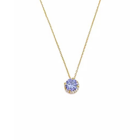 Blue Tanzanite Copper Plated 18K gold Necklace