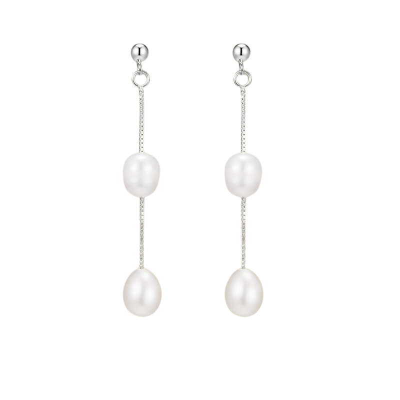 S925 Sterling Silver Natural Pearl Earring