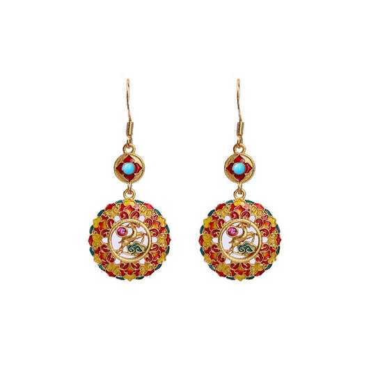 Enamel Courtly Earrings