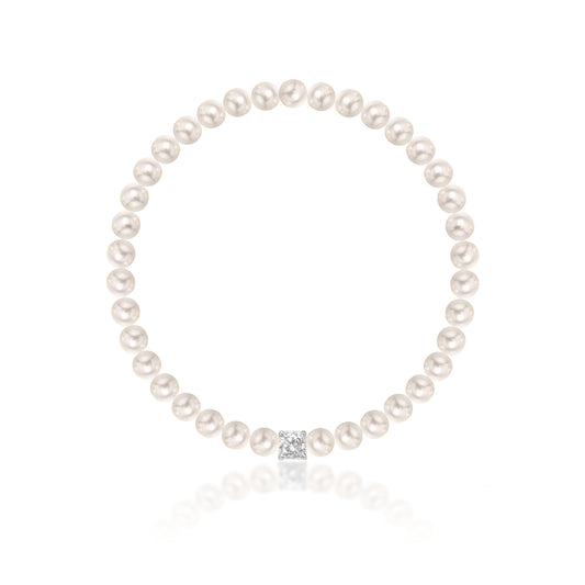 S925 Sterling Silver Imitation Pearl Bracelet