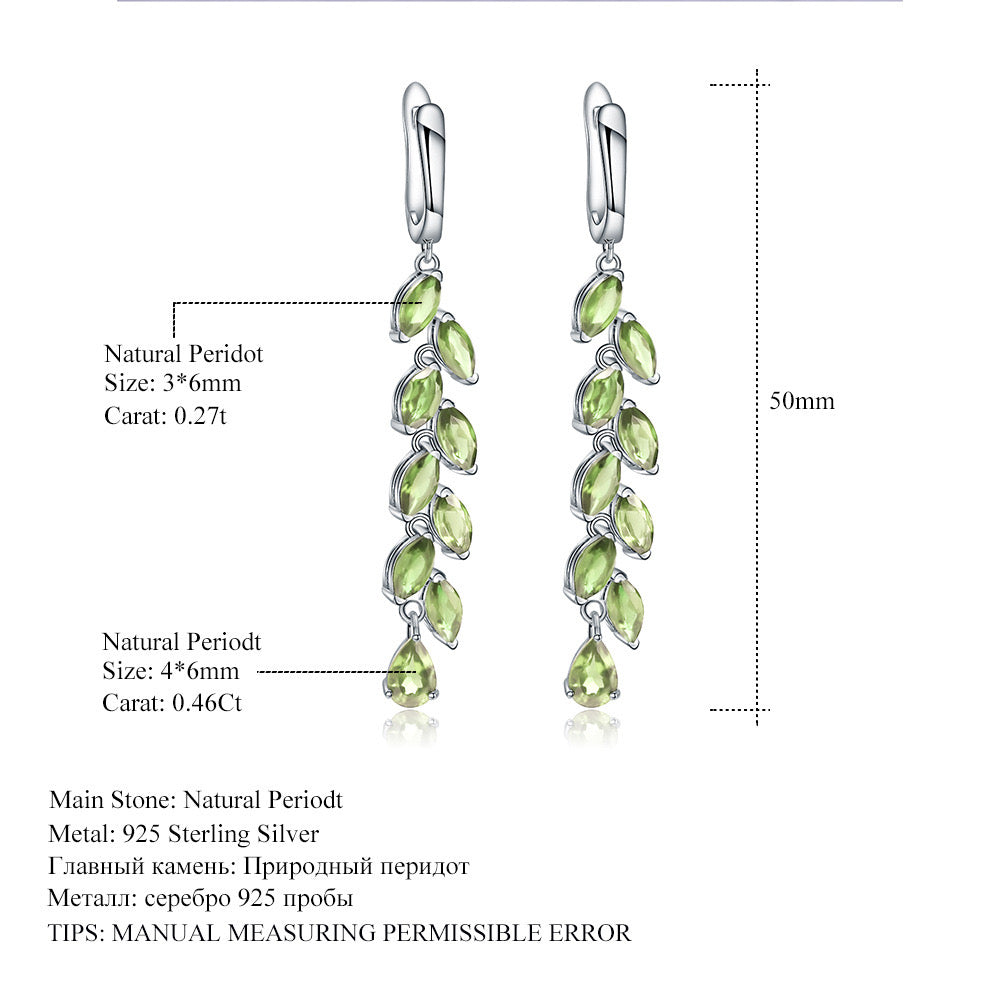 Natural Periodt S925 Sterling Silver Earrings