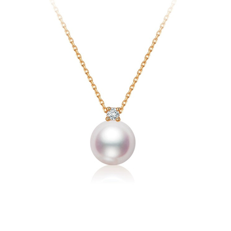 Natural Seawater Highlight Akoya Pearl Necklace