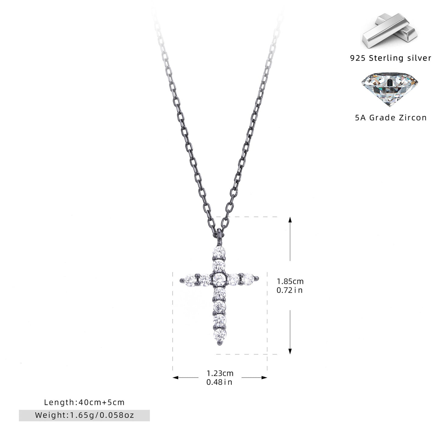 S925 Sterling Silver Zircon Necklace