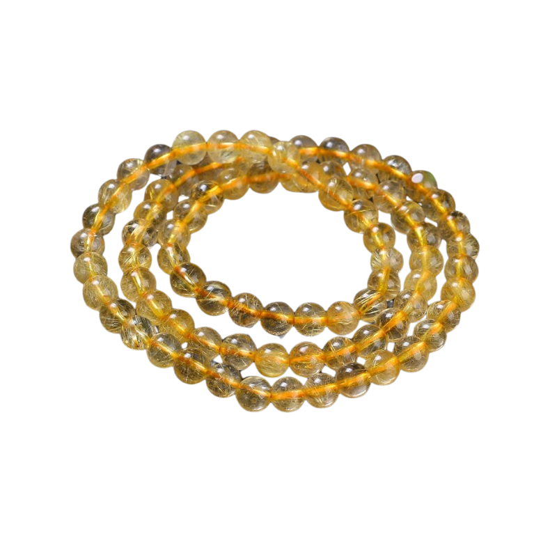 High Quality Natural Three Circle Gold Crystal Bracelet