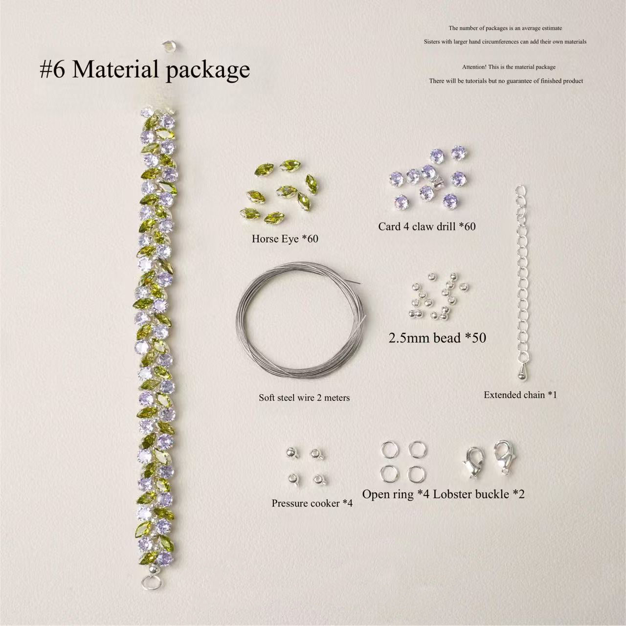 6#Lilac Bracelet DIY Craft Kit