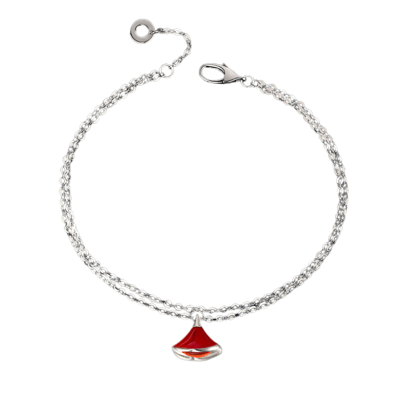 S925 Sterling Silver Carnelian Fan Bracelet