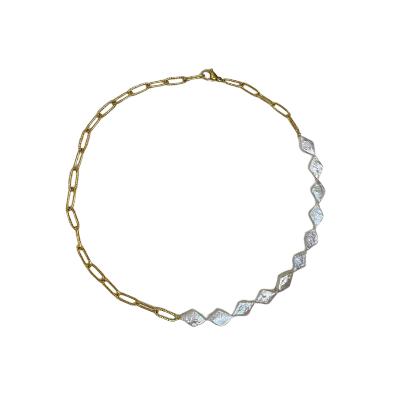 Rhombus Artificial pearl Necklace