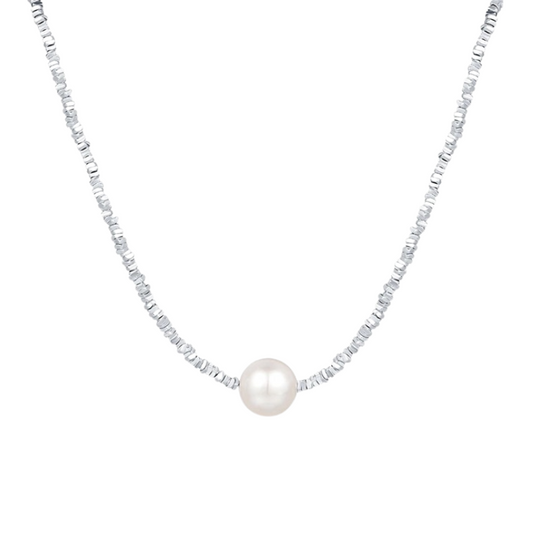 S925 Sterling Silver Artificial Pearl Necklace