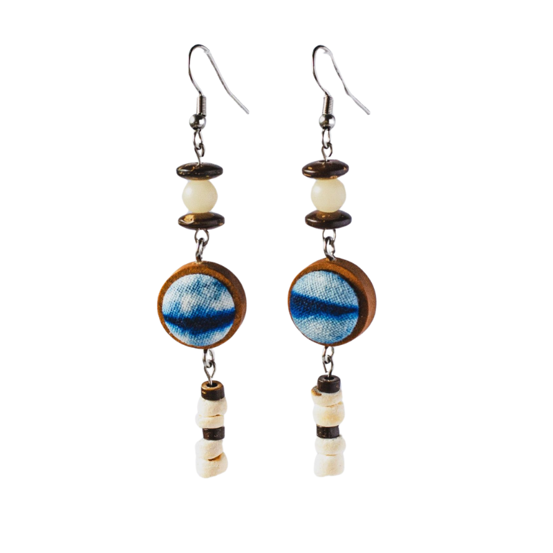 Tie-dyed Wooden Earrings