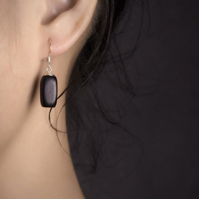 S925 Sterling Silver Ebony Earrings