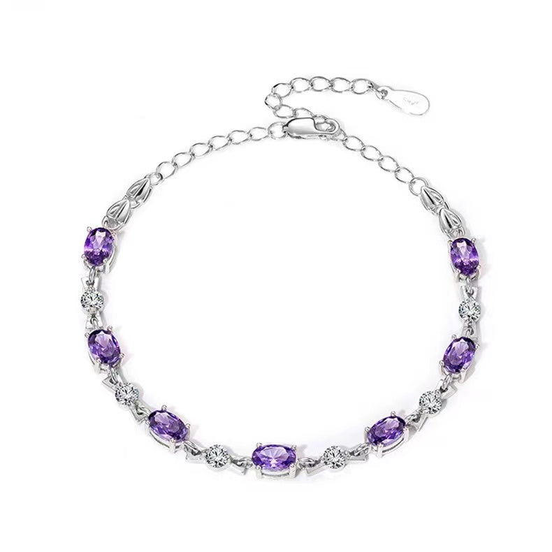 Amethyst S925 silver bracelet