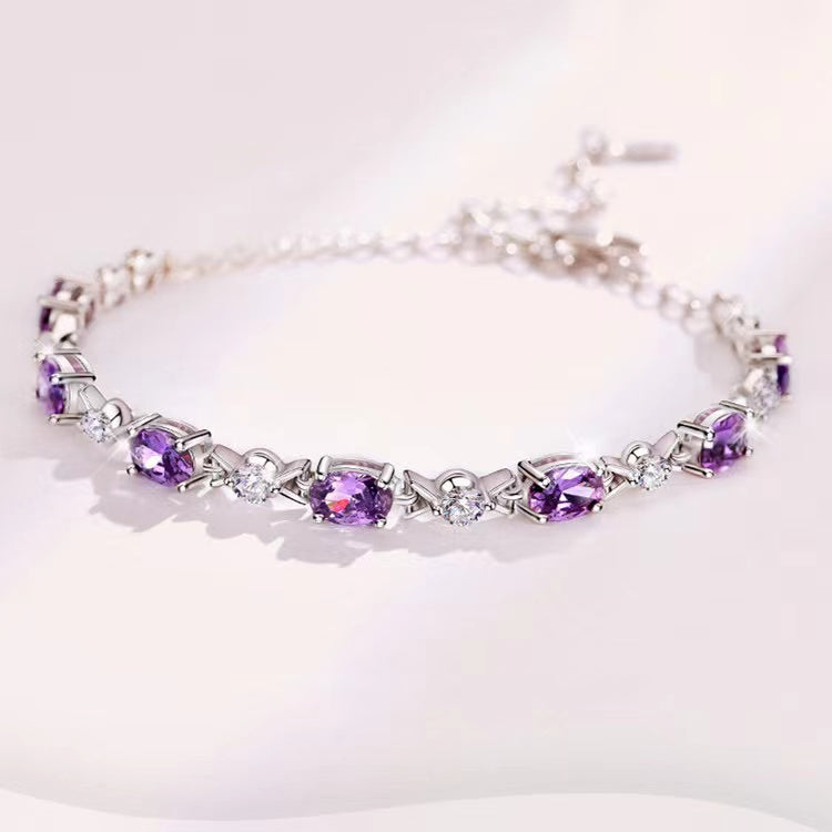 Amethyst S925 silver bracelet