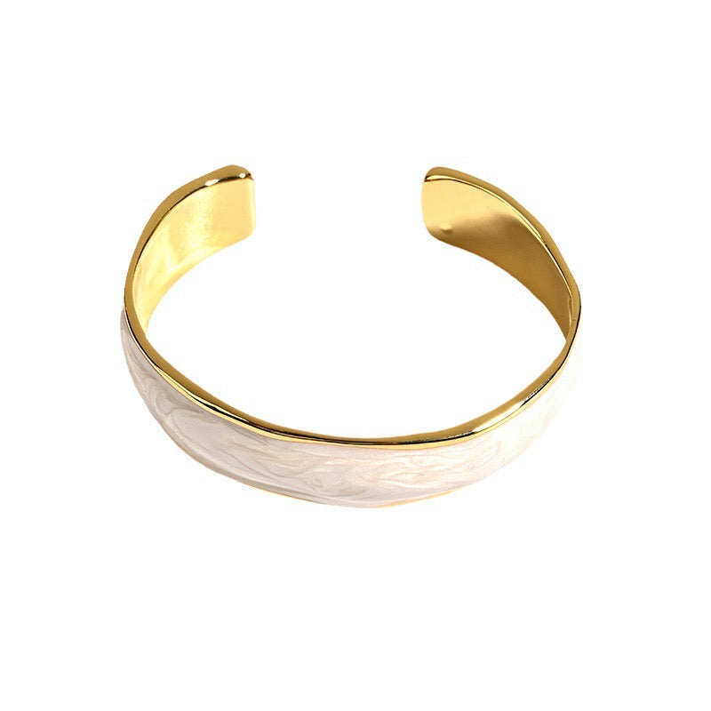 Brass Gold Plated Enamel Adjustable Bracelet