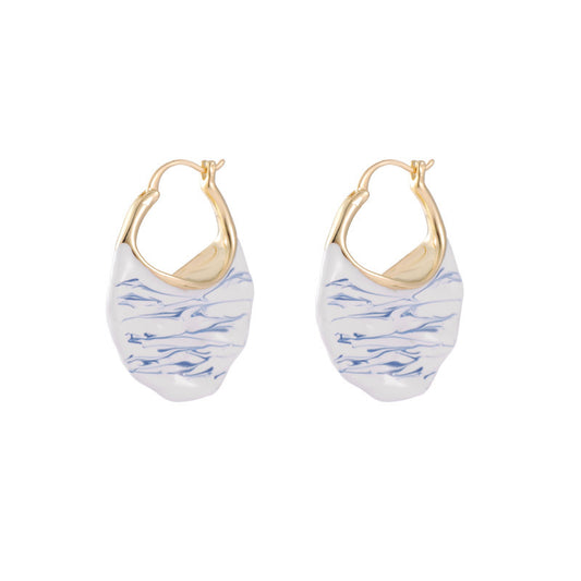 Copper Gold Plated Enamel Earrings