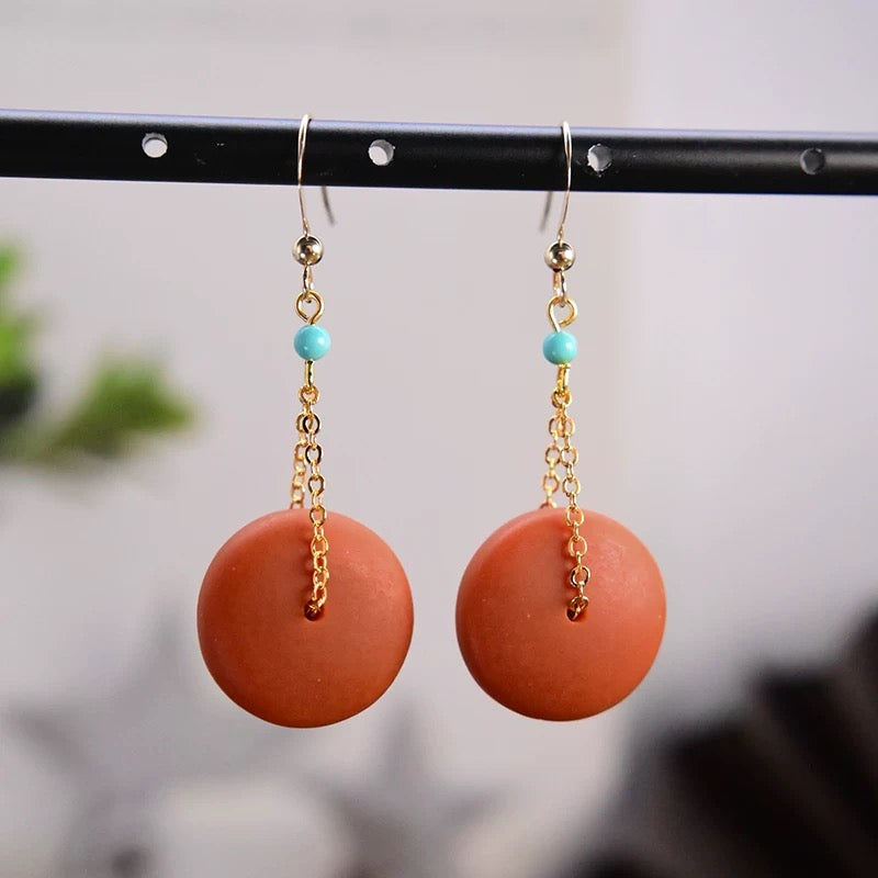 Copper Plated 14K Gold Beewax Earrings