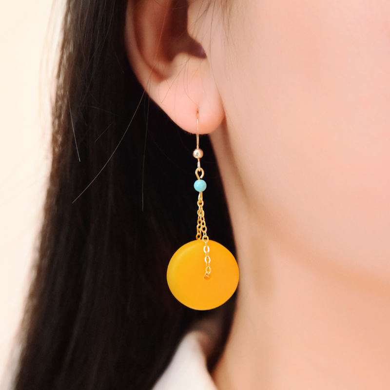 Copper Plated 14K Gold Beewax Earrings