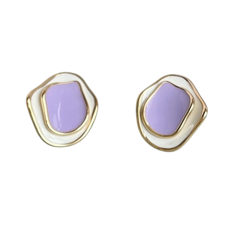 Enamel Contrast Earrings