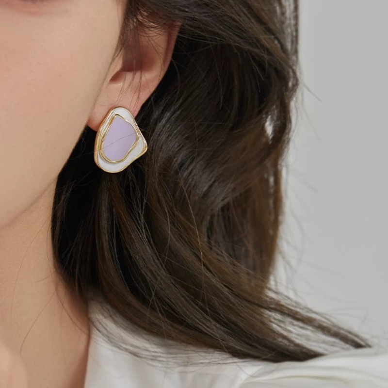 Enamel Contrast Earrings