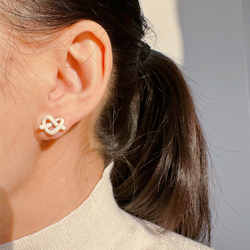 Enamel Heart Stud Earrings