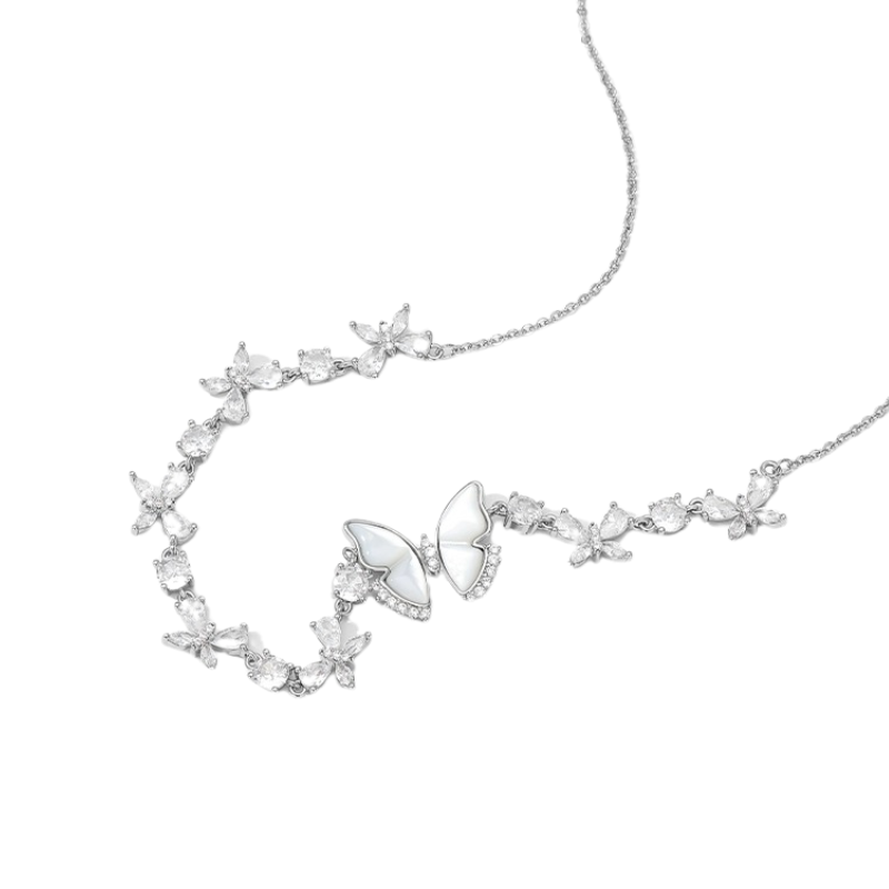 Natural Mother Shell Copper Plated Gold Necklace