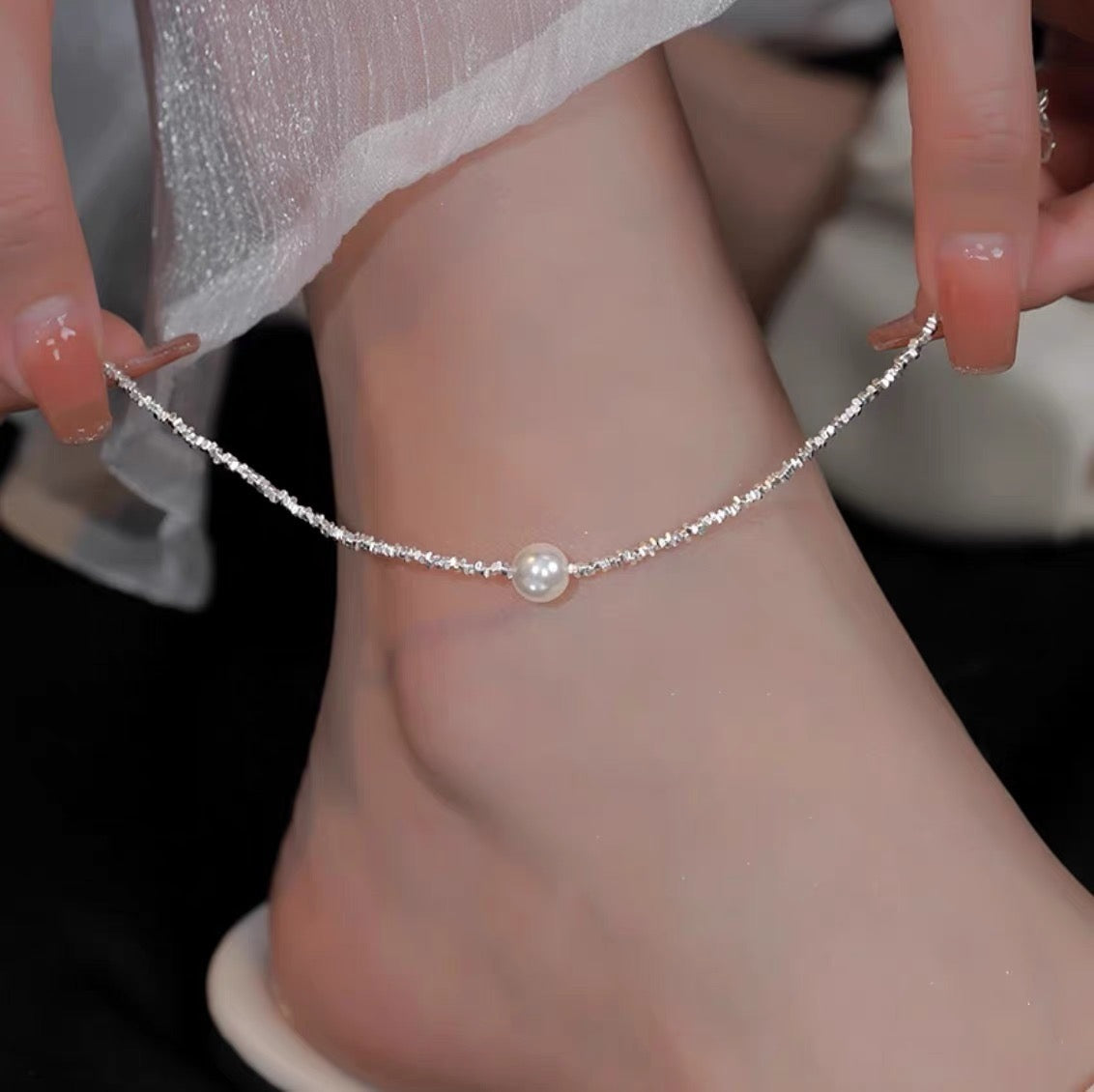 S925 Sterling Silver Beadle Foot Chain