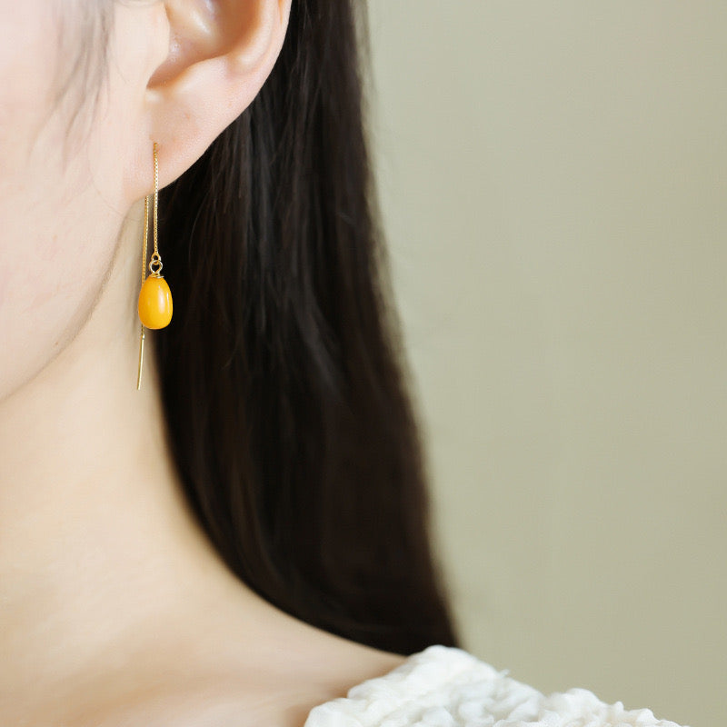 S925 Sterling Silver Beewax Drop Earrings