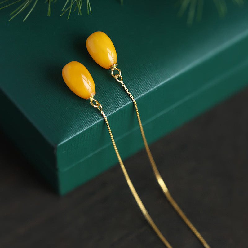 S925 Sterling Silver Beewax Drop Earrings