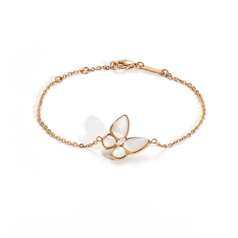 S925 Sterling Silver Butterfly Mother Of Pearl bracelet