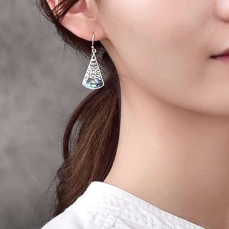 S925 Sterling Silver Colored Shell Earrings