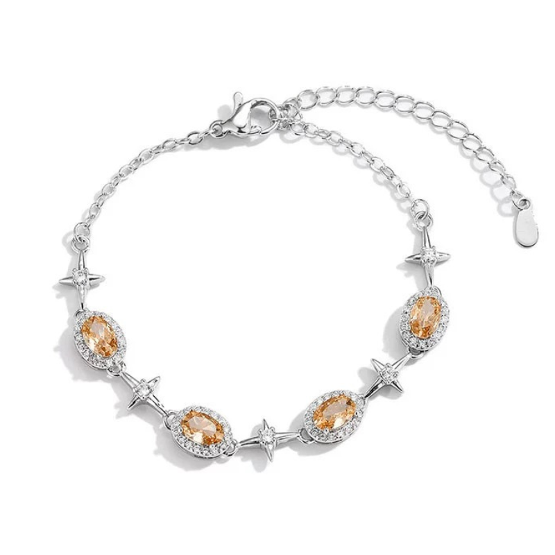 S925 Sterling Silver Fanta Stone Bracelet