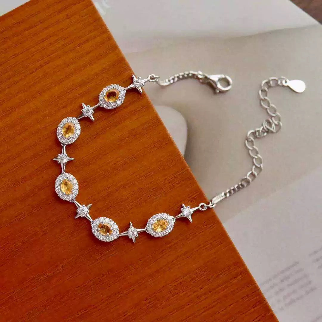 S925 Sterling Silver Fanta Stone Bracelet