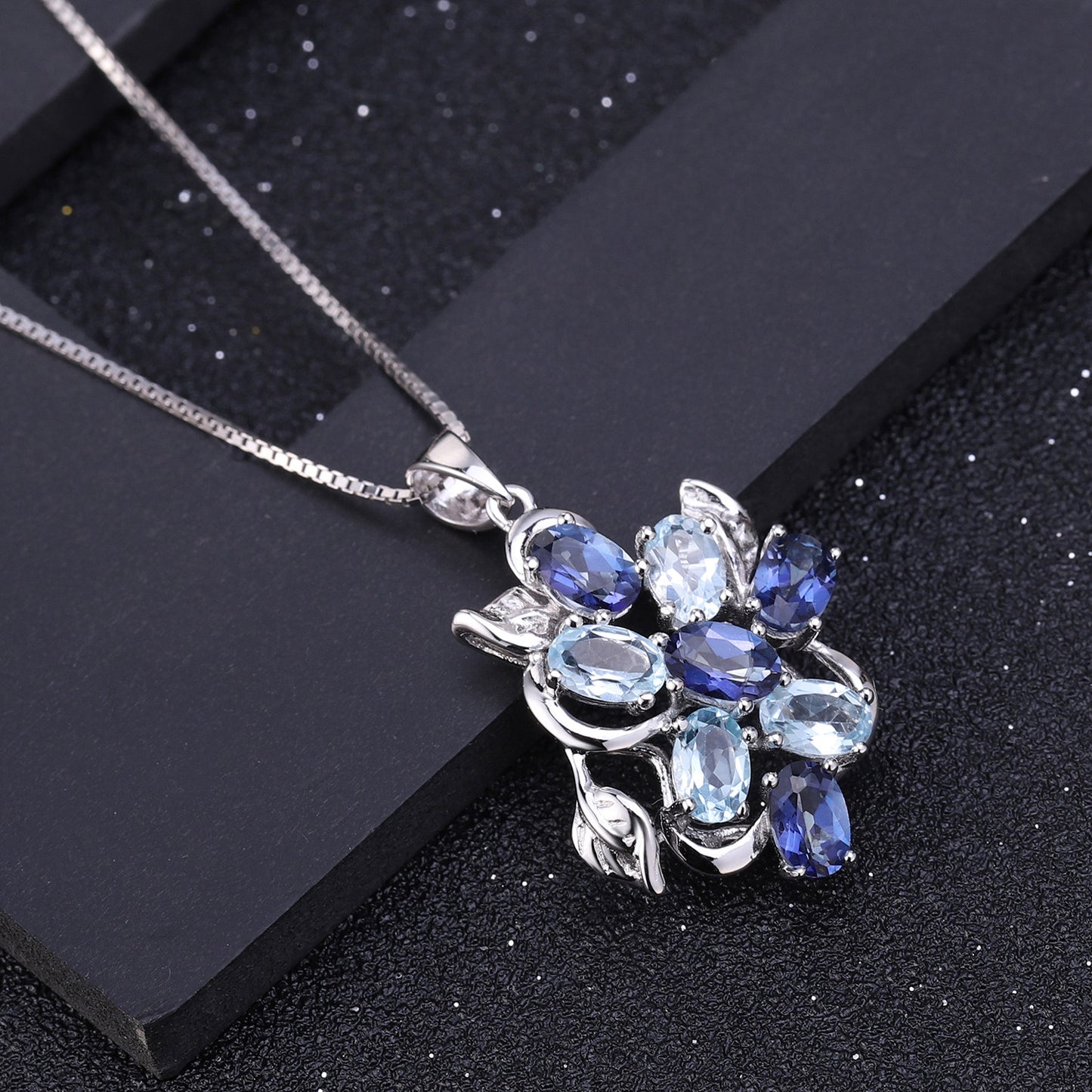 S925 Sterling Silver Gold Plated Topaz Necklace