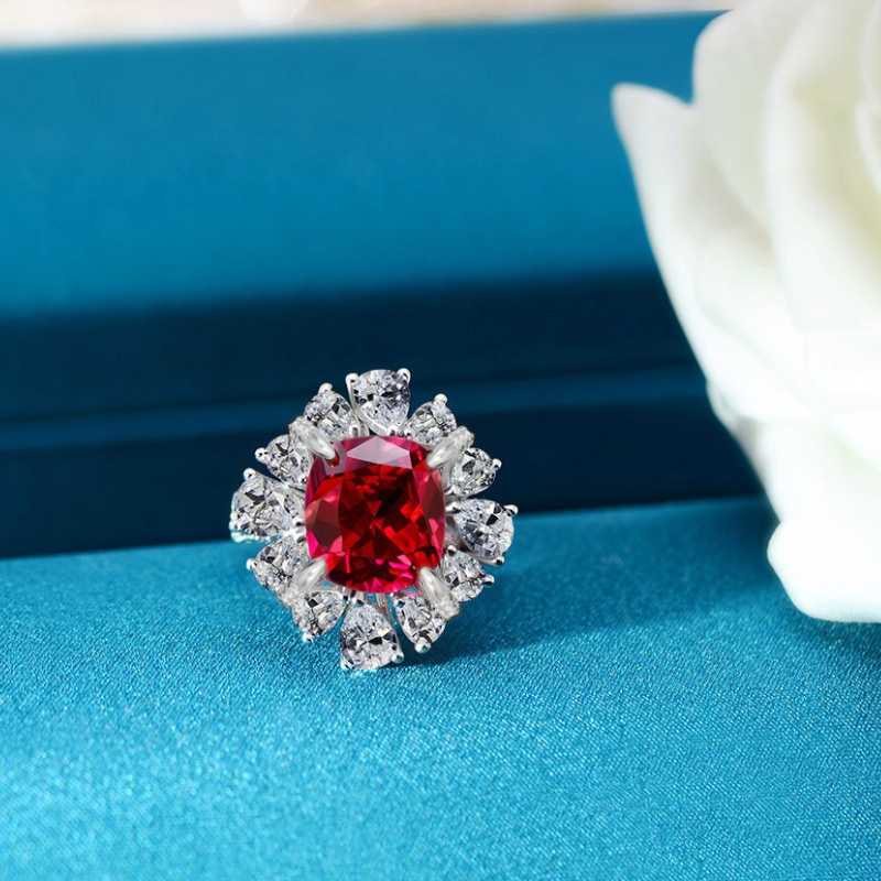 S925 Sterling Silver Lab Created High Carbon Diamand  Ring