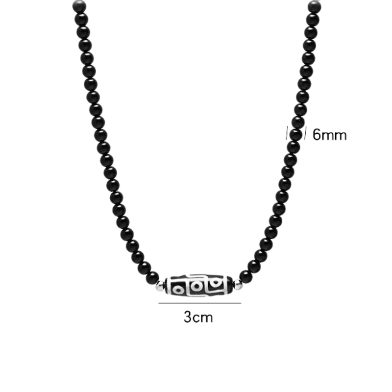 S925 Sterling Silver Obsidian Couple Necklace