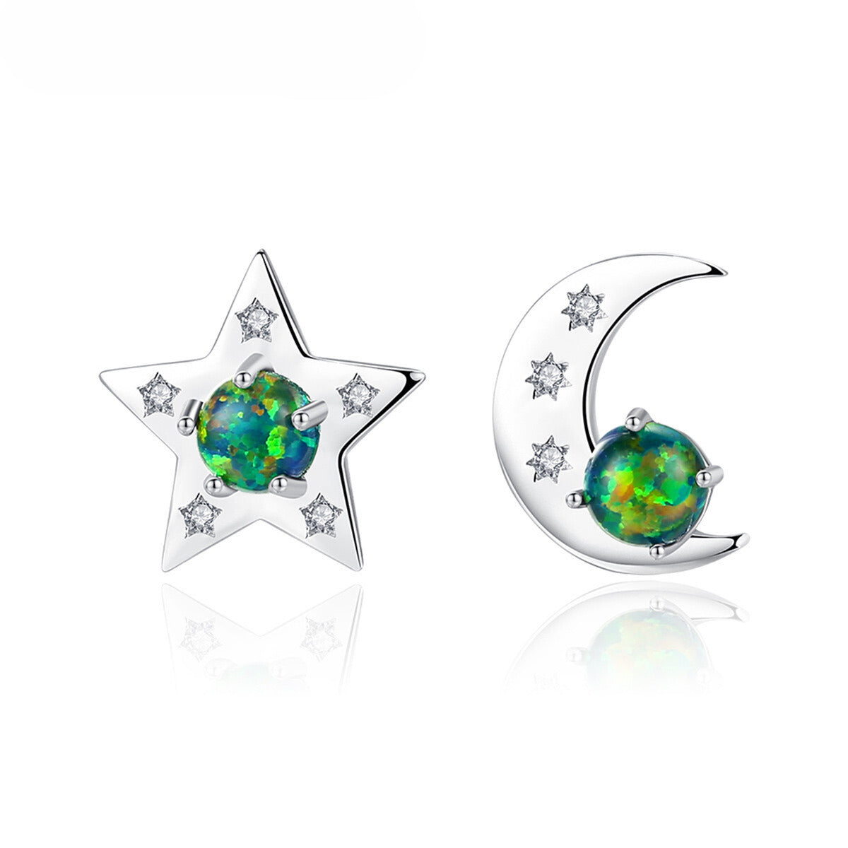 S925 Sterling Silver Opal Earrings