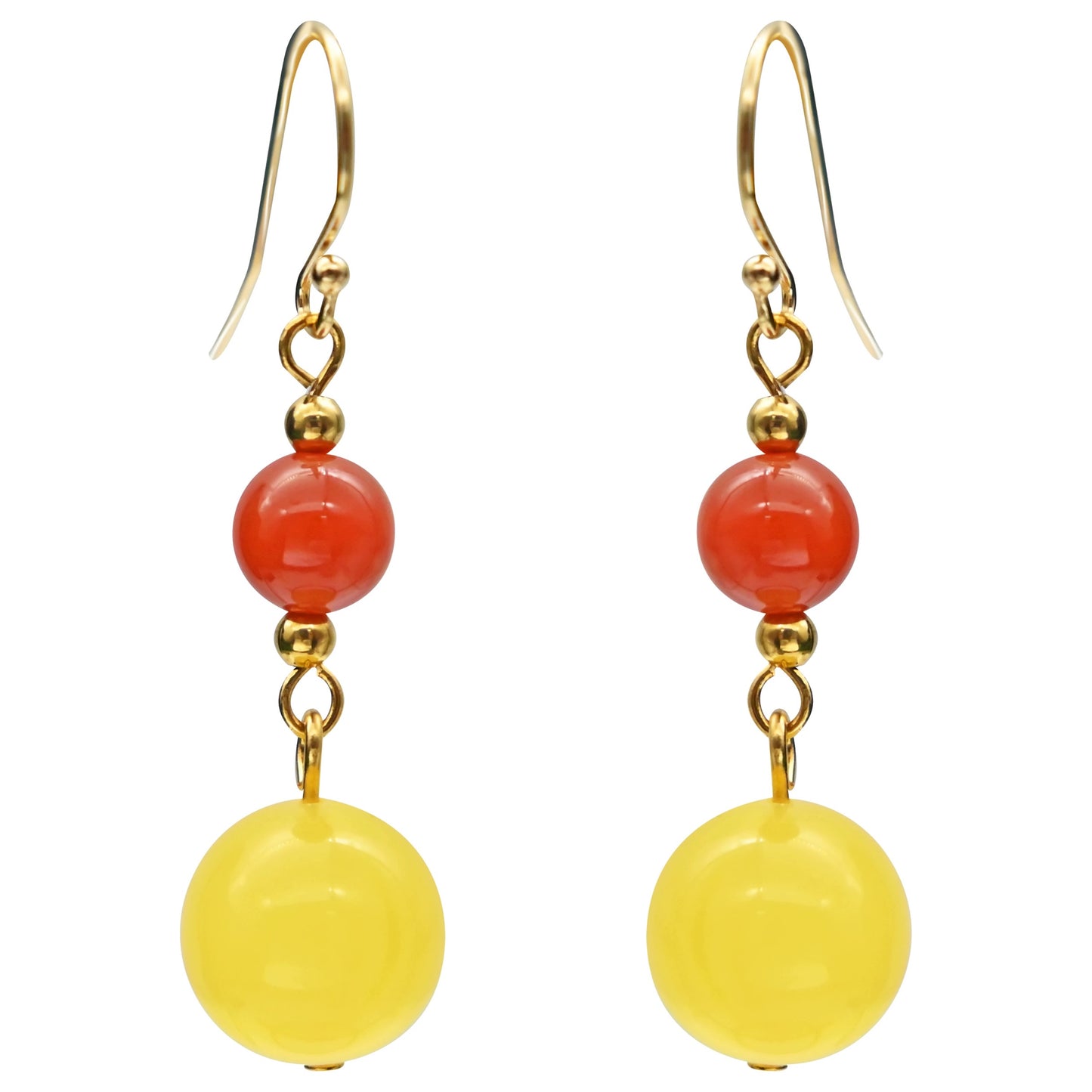 S925 Sterling Silver Red Agate Beewax Earrings